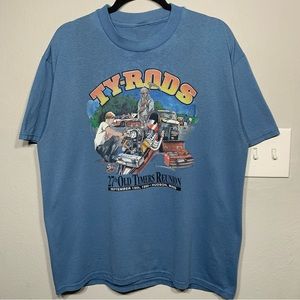 vintage 90s Ty-Rod’s 1999 Classic Car Show Blue Tee Sz L‎